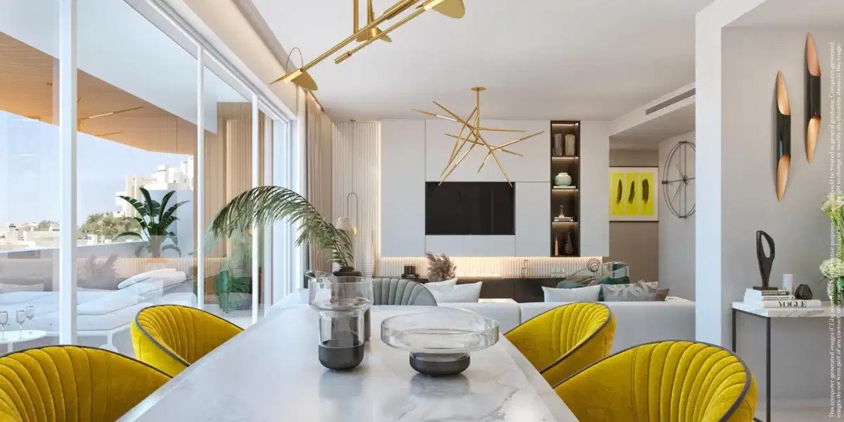 2-Bedroom, 2-Bathroom Apartment with Panoramic Mediterranean Views and Elegant Communal Spaces