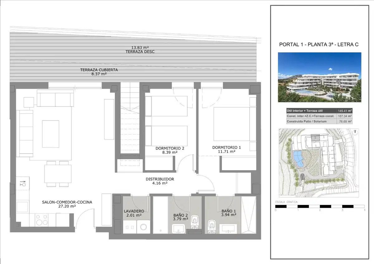 2-Bedroom, 2-Bathroom Penthouse with Sea and Mountain Views in Fuengirola