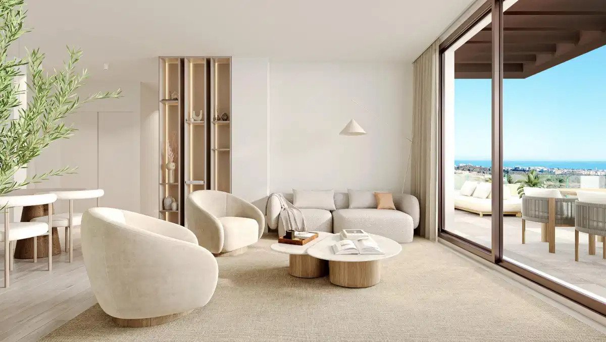 3-Bedroom, 2-Bathroom Contemporary Sea View Ground Floor Apartment in Mijas Costa