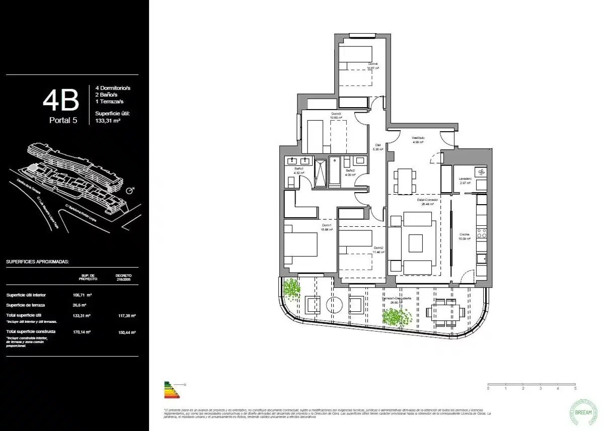 4-Bedroom, 2-Bathroom Apartment with Panoramic Terraces and Premium Amenities in Torremolinos