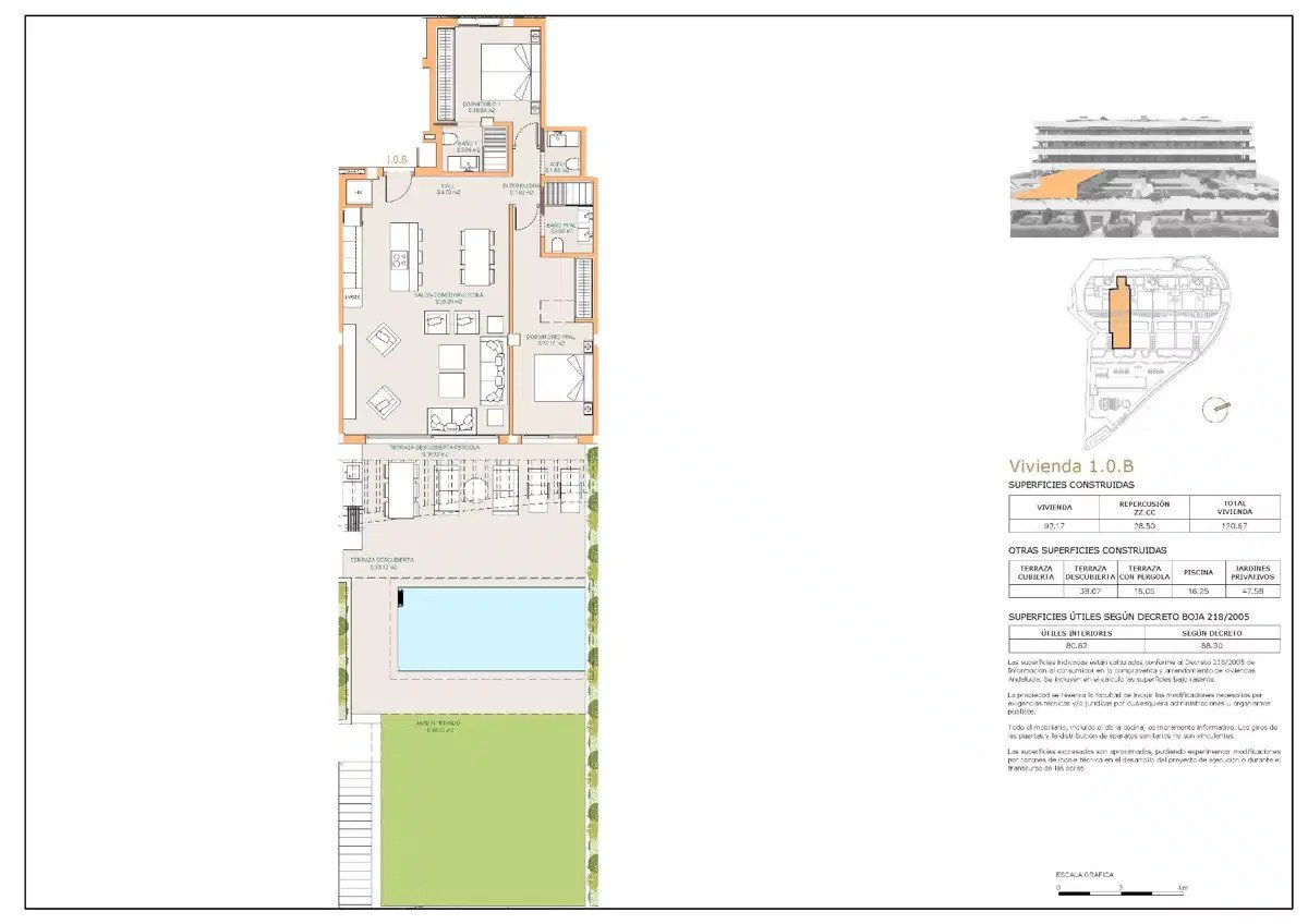 2-Bedroom, 2-Bathroom Ground Floor Apartment with Private Garden and Pool, Sea Views