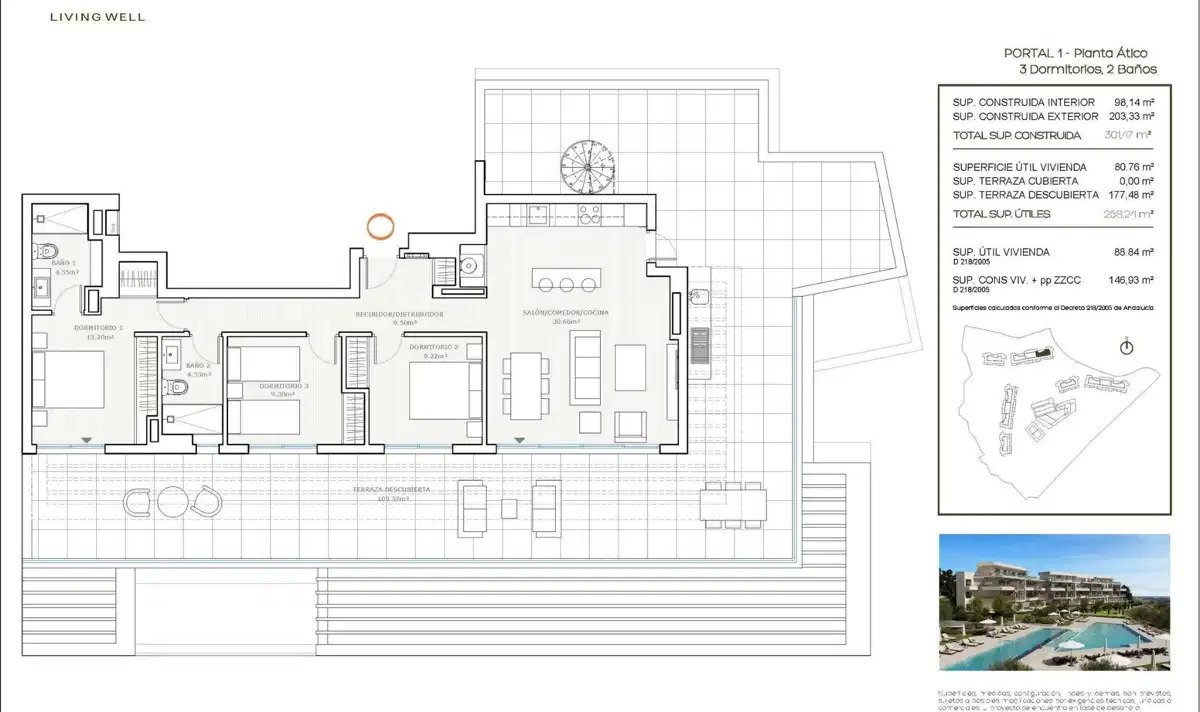3-Bedroom, 2-Bathroom Penthouse with Panoramic Sea Views in Mijas