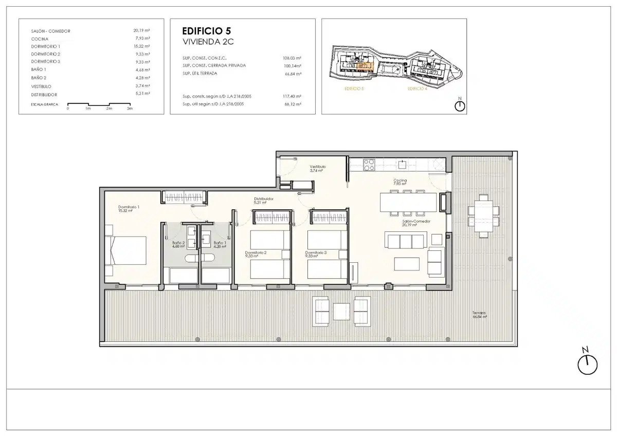 3-Bedroom, 2-Bathroom Penthouse with Panoramic Sea and Mountain Views in Casares