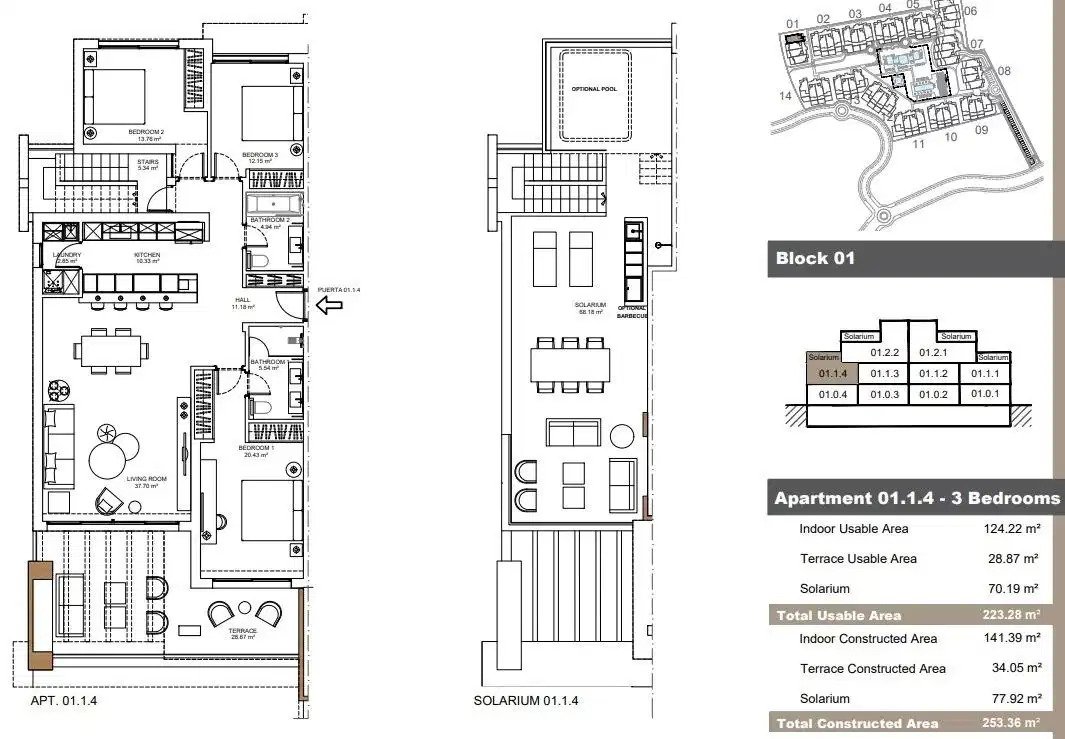 3-Bedroom, 2-Bathroom Penthouse with Rooftop Solarium in Estepona"s Gated Resort Community