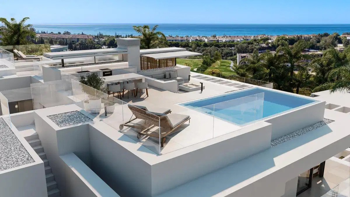 5-Bedroom, 5-Bathroom Semidetached Home with Sea and Golf Views in Marbella East