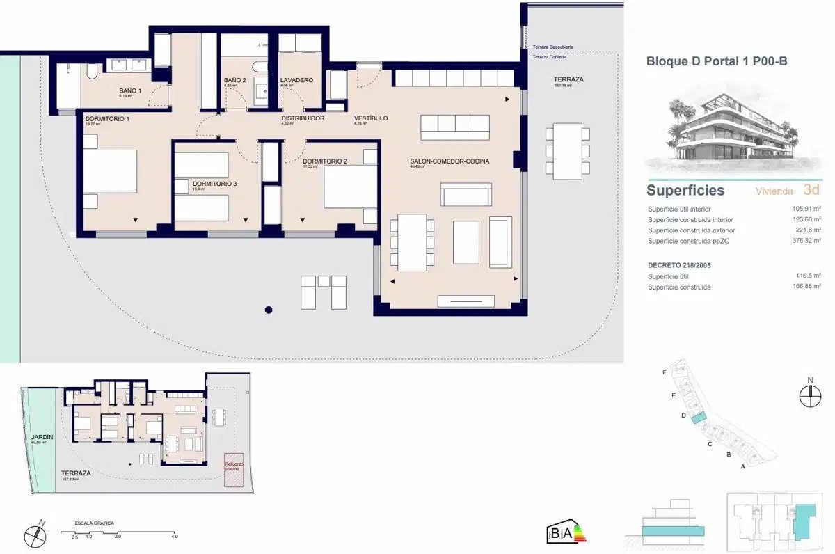 3-Bedroom, 2-Bathroom Ground Floor Apartment with Private Garden in Buenas Noches, Estepona