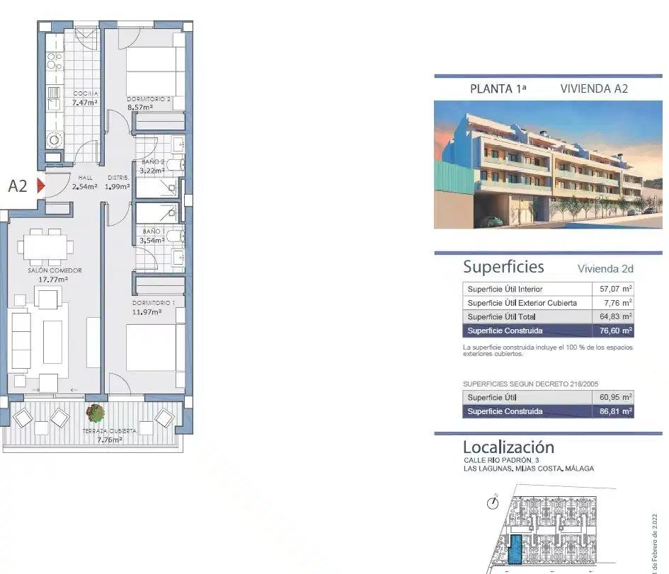 2-Bedroom, 2-Bathroom Apartment with Modern Finish and Communal Amenities in Mijas Costa