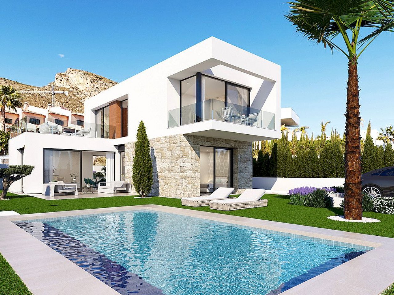 These stunning brand new villas will be located in the exclusive Sierra Cortina Urbanization, just 5 minutes from Benidorm, in the Seaview 6 reside...